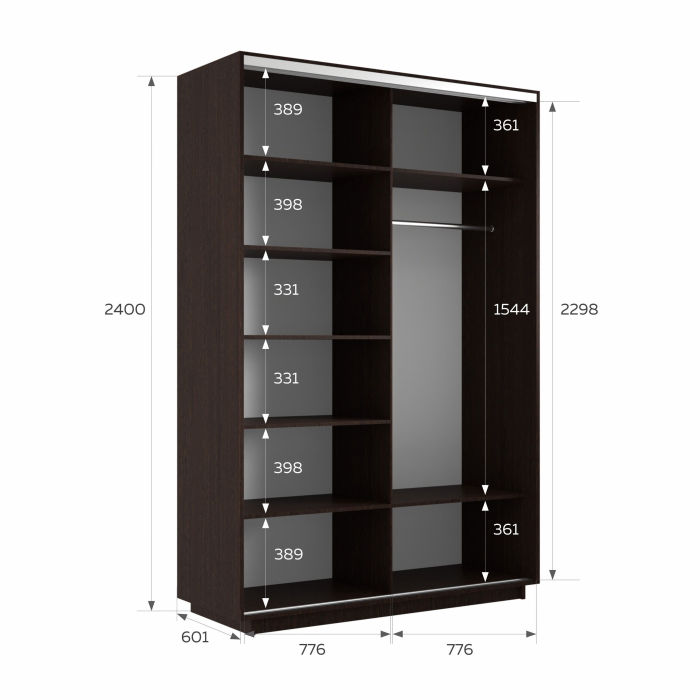 Шкафы-купе 2-х дверные, Шкаф-купе Экспресс 2-х дверный Фотопечать Ленты Стекла 160х60х240