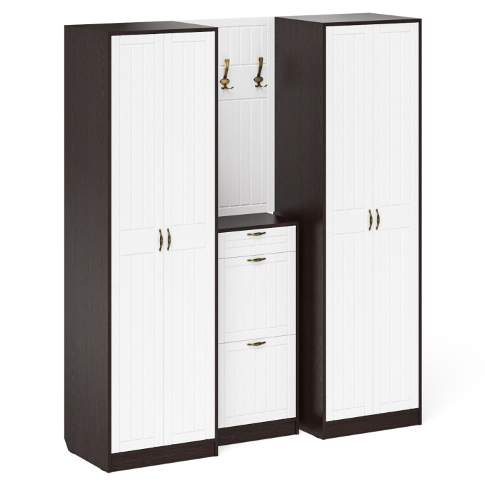 Прихожие, П-6 прихожая компоновка № 15 МДФ фрезеровка прованс