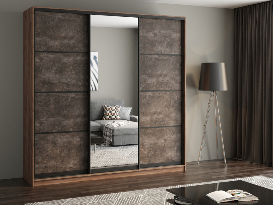 Шкафы-купе, Шкаф купе 3-х дверный АЙСБЕРГ ЛОФТ 240 +зеркало