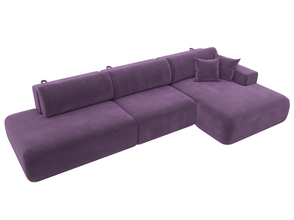 Диваны угловые в гостиную, Диван угловой Лига-036 Модерн Лонг правый угол, микровельвет