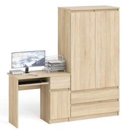 Шкаф-комод Мори МШ900 2 ящика с компьютерным столом МС-1 правым Мори