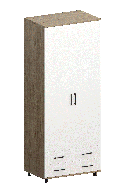 Шкафы двухстворчатые, Модульная система Грейс Шкаф ШК-5005  Гикори Джексон Светлый