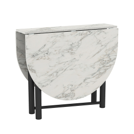 Стол раскладной Октава 42.41, мрамор белый, черный