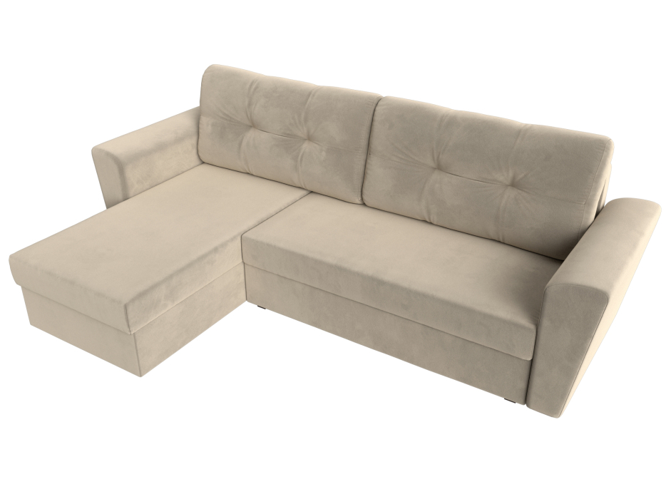 Диваны угловые в гостиную, Угловой диван Амстердам Лайт левый угол, микровельвет