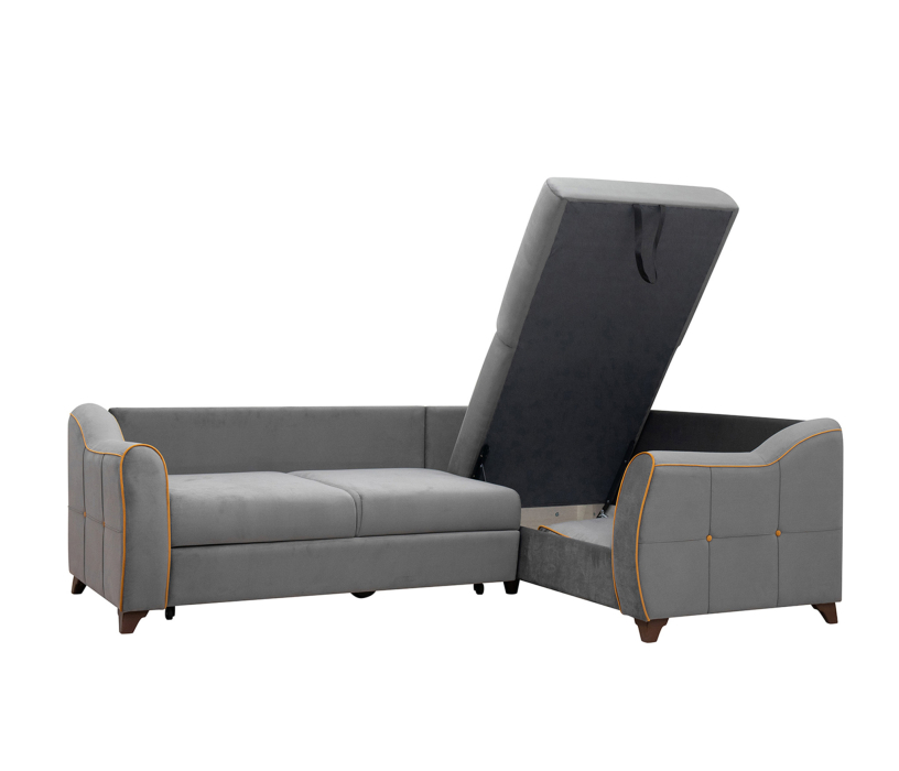 Диваны угловые в гостиную, Угловой диван Френсис, Велюр Амиго