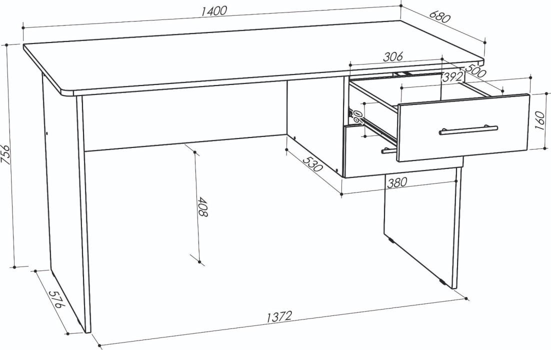 Прямые, Стол письменный Джаз СП3