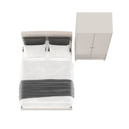 Двухспальная кровать Афина 1400 с 2-х дверным шкафом-комодом