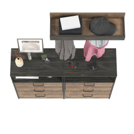 Два комода с нишей и тремя ящиками и вешалкой для одежды Трувор