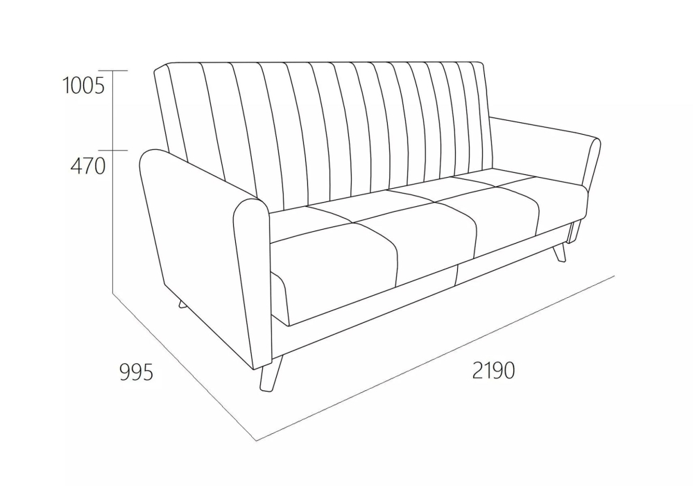 Диваны с ящиком для белья, Диван прямой Монако Велюр