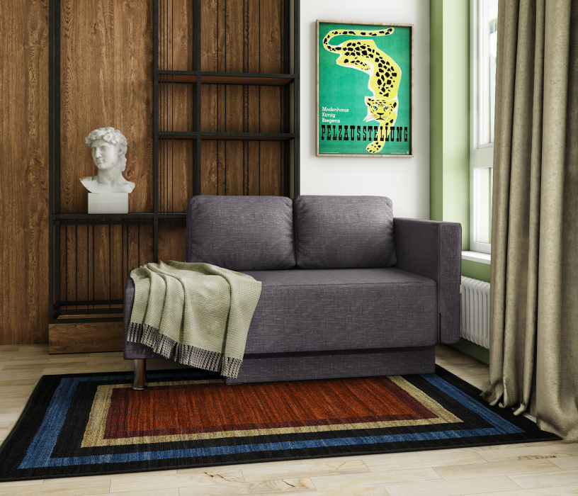 Диваны прямые кухонные, Кушетка Леон правый, рогожка