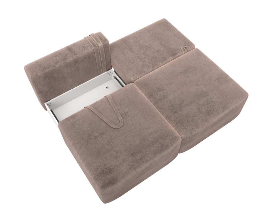 Диваны еврокнижки, Диван прямой модульный Лига-060 НПБ, велюр TOWER