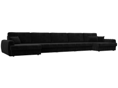 Диваны угловые в гостиную, Диван П-образный Лига-057 НПБ МегаЛонг, велюр SEVEN