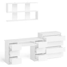 Стол письменный Мори МС-2 с комодом МК800 4 ящика и полкой 1200