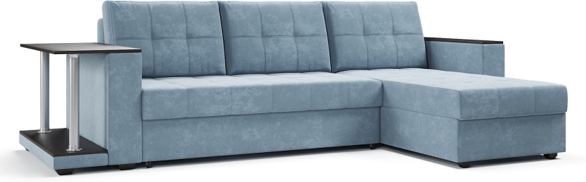 Диван-кровать угловой со столом Атланта Классик 145, велюр