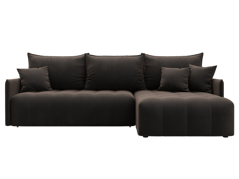 Диваны угловые в гостиную, Диван угловой Лига-054 НПБ угол универсальный, велюр SEVEN