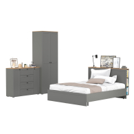 Спальные гарнитуры, Спальня Остин из комода-тумбы с кроватью 1600 с основанием и бельевого шкафа 13.224