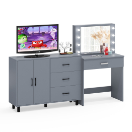 Столик туалетный с подсветкой СТ-4 и комод-тумба с ящиками 123-1204