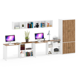 Мебель для работы и хранения вещей для двоих Лидер-8 № 48