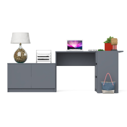 Тумба широкая Мори 900 и угловой стол компьютерный Мори правый