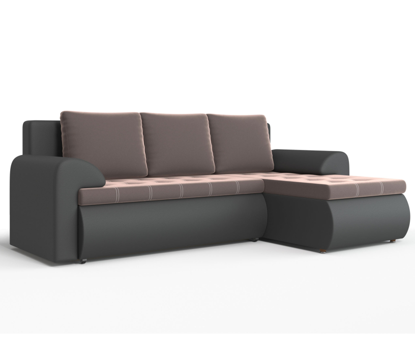 Диваны угловые в гостиную, Угловой диван Ванкувер правый, экокожа /велюр