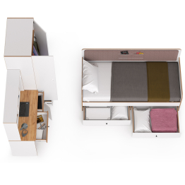 Вуди мебель в детскую с кроватью с ящиками № 38