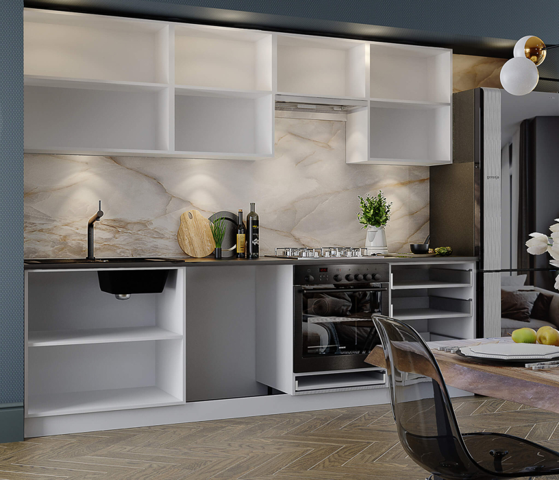 Кухонные гарнитуры, Кухонный гарнитур без столешницы Калипсо 2,6 м