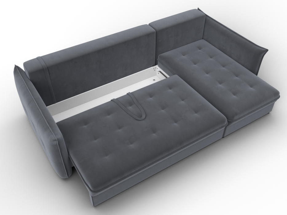 Диваны угловые в гостиную, Диван угловой Лига-100 НПБ угол универсальный, велюр SEVEN