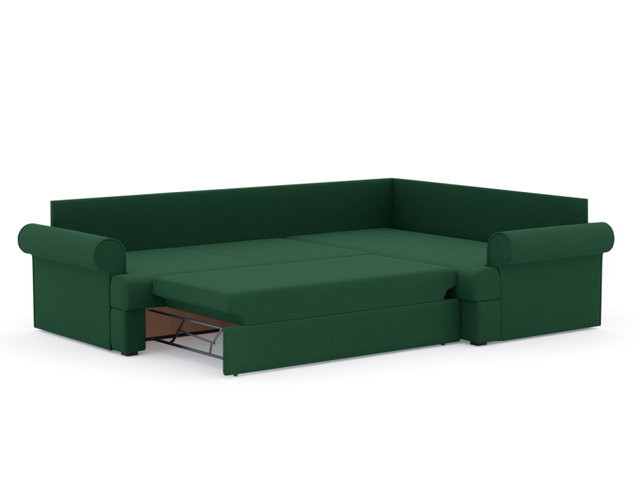 Диваны угловые в гостиную, Диван-кровать угловой Мирта дельфин, велюр