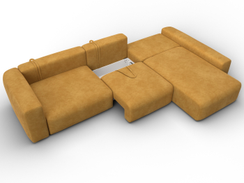 Диван угловой Лига-066 НПБ Лонг угол правый, велюр BRUT