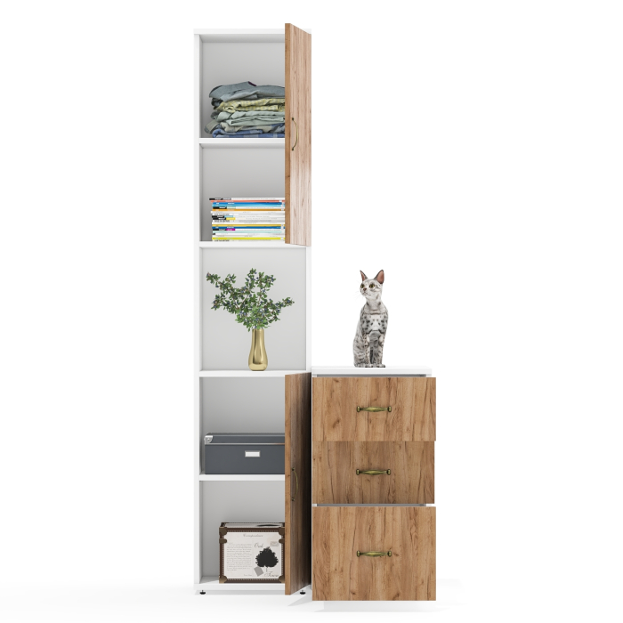 Стеллажи, Пенал две дверки и тумба Лидер-8 МД 3.16.