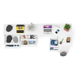 Комод Мори 1200 6 ящиков и компьютерный угловой стол МС-16 правый