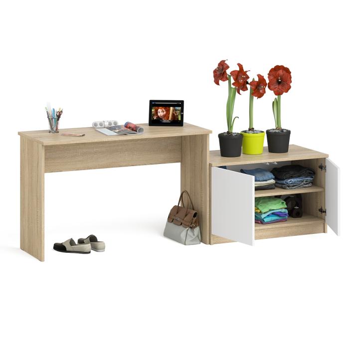 Прямые компьютерные столы, Стол письменный 1200 Мори с тумбой с дверками