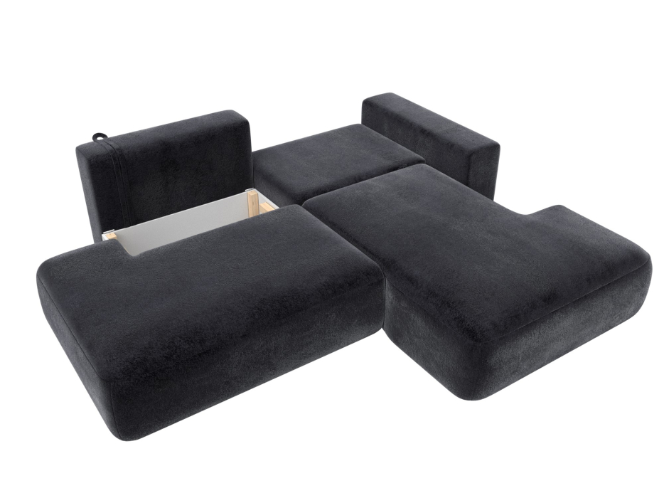 Диваны угловые в гостиную, Диван угловой Лига-036 НПБ Модерн правый угол, велюр TOWER