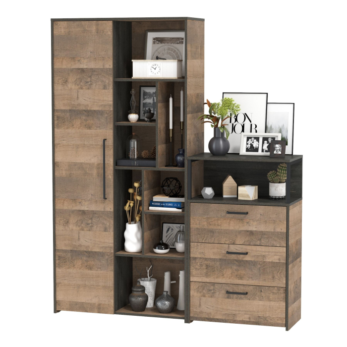 Стенки для гостиной, Шкаф-стеллаж Трувор с комодом с ящиками