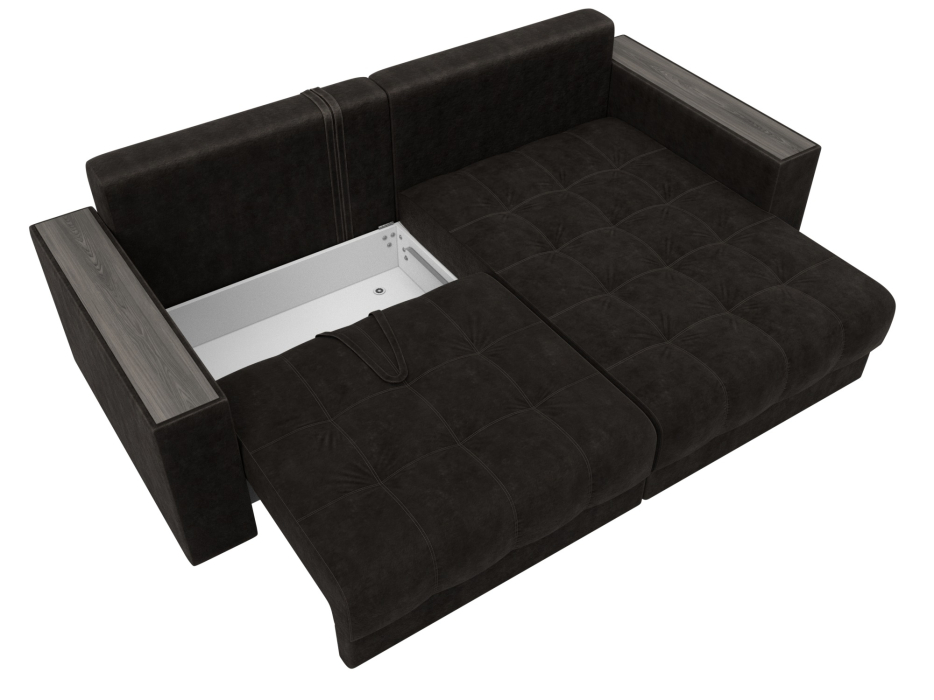 Дизайнерские диваны для гостиной, Диван угловой с декором Лига-049 НПБ, велюр BRUT