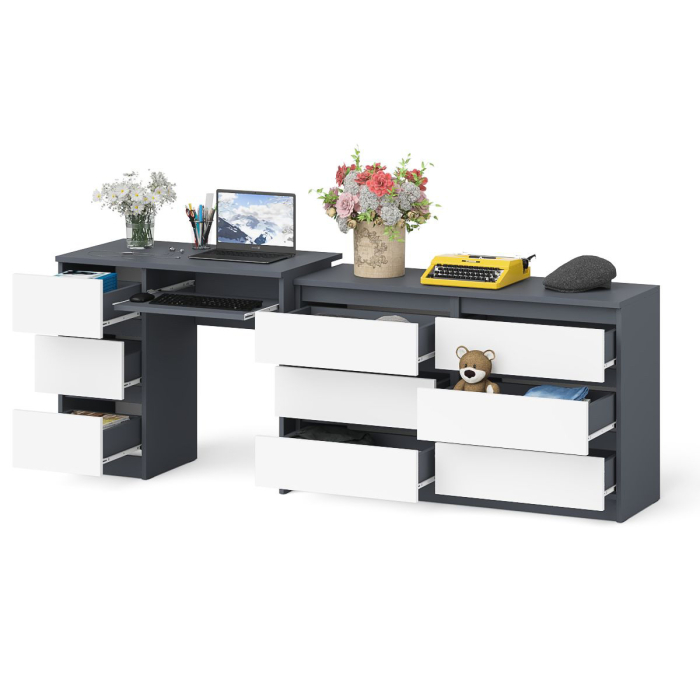 Домашние кабинеты, Комод Мори МК1200 6-ть ящиков со столом компьютерным МС-6 левым