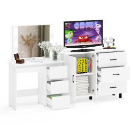 Комод-тумба 123-1204 и столик косметический с подсветкой и зеркалом Сура