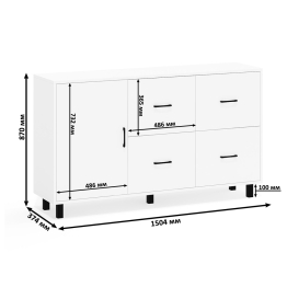 Два комода-тумбы с выдвижными ящиками и дверками РВК 125-1504