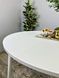 Стол Kenner K1000 раздвижной, стекло белое сатин