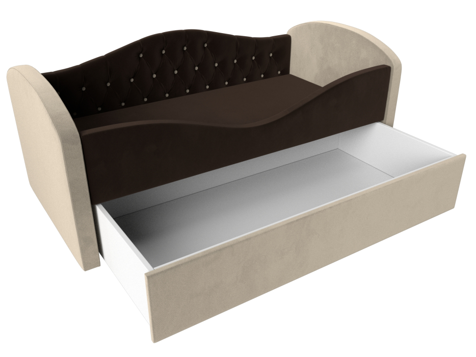Кровати одноярусные, Детская кровать Сказка Люкс, микровельвет