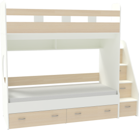 Двухъярусная кровать Юниор 1 80x160, Белый