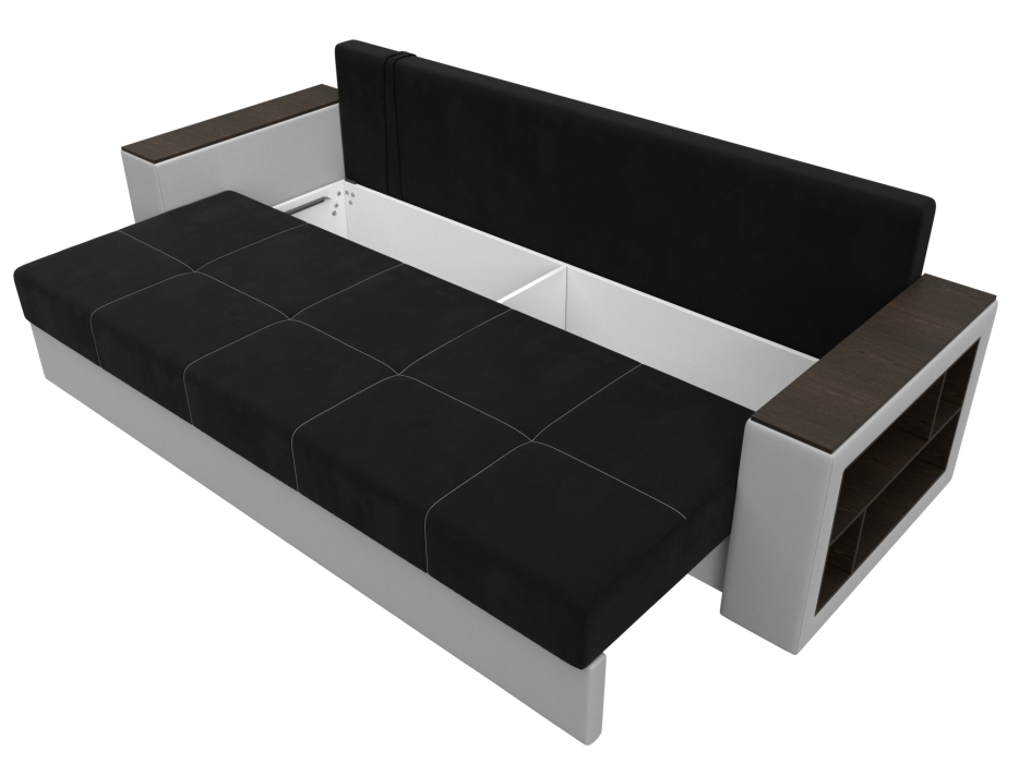 Диваны еврокнижки, Диван прямой Дубай Лайт, микровельвет/экокожа