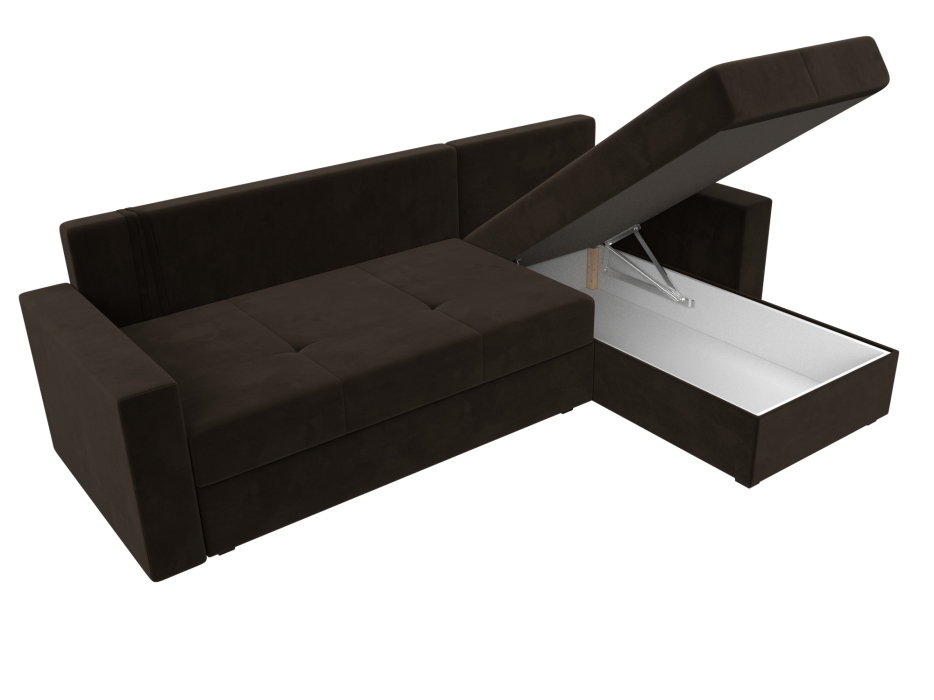 Диваны угловые в гостиную, Диван угловой Верона Лайт правый угол, микровельвет