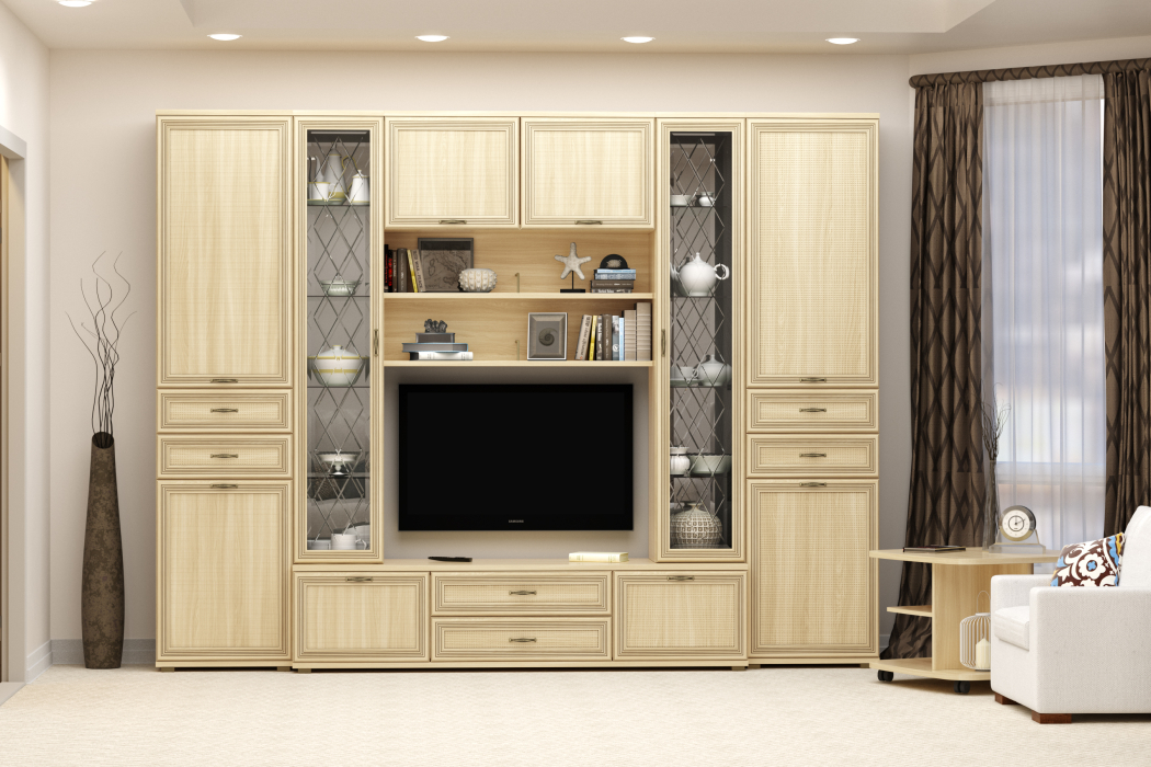 Стенки для гостиной, Модульная гостиная Карина композиция 17