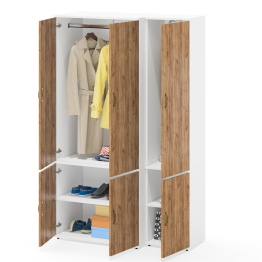 Бельевой глубокий шкаф Лидер-8 и пенал для одежды МД 21Б