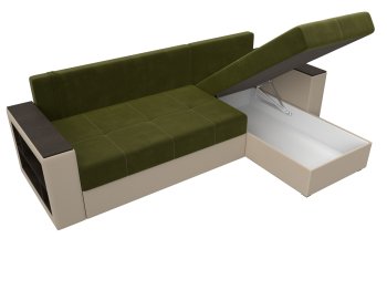 Диван угловой Дубай Лайт угол универсальный, микровельвет/экокожа