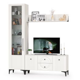 ТВ-тумба с пеналом и навесной полкой Валенсия № 55