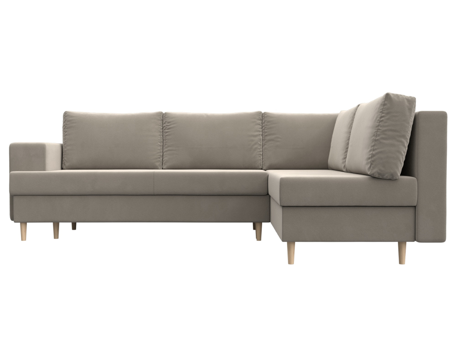 Диваны угловые в гостиную, Диван угловой Сильвана правый угол, микровельвет