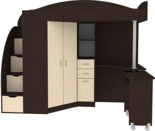 Кровать чердак Юниор 4, Венге