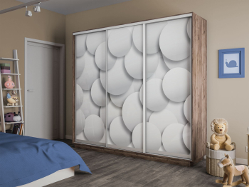 Шкаф-купе Экспресс 3-х дверный Фотопечать Шары Стекла 240х45х220